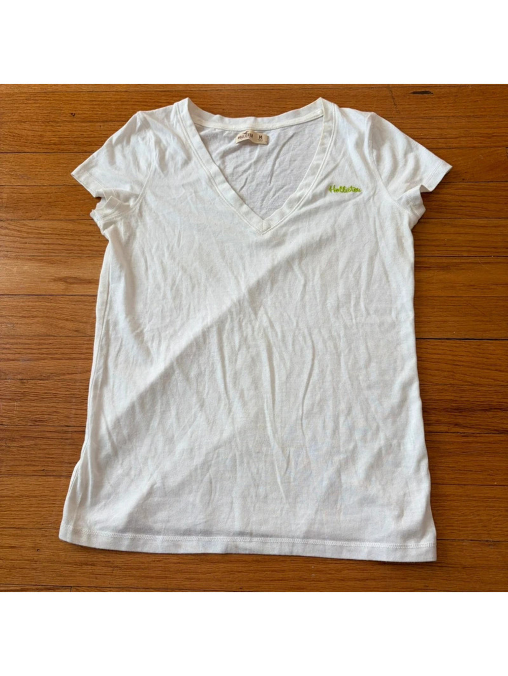 Vintage y2k hollister white and neon green baby tee - Picture 2 of 5